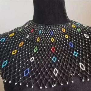 mosiac net statement necklace